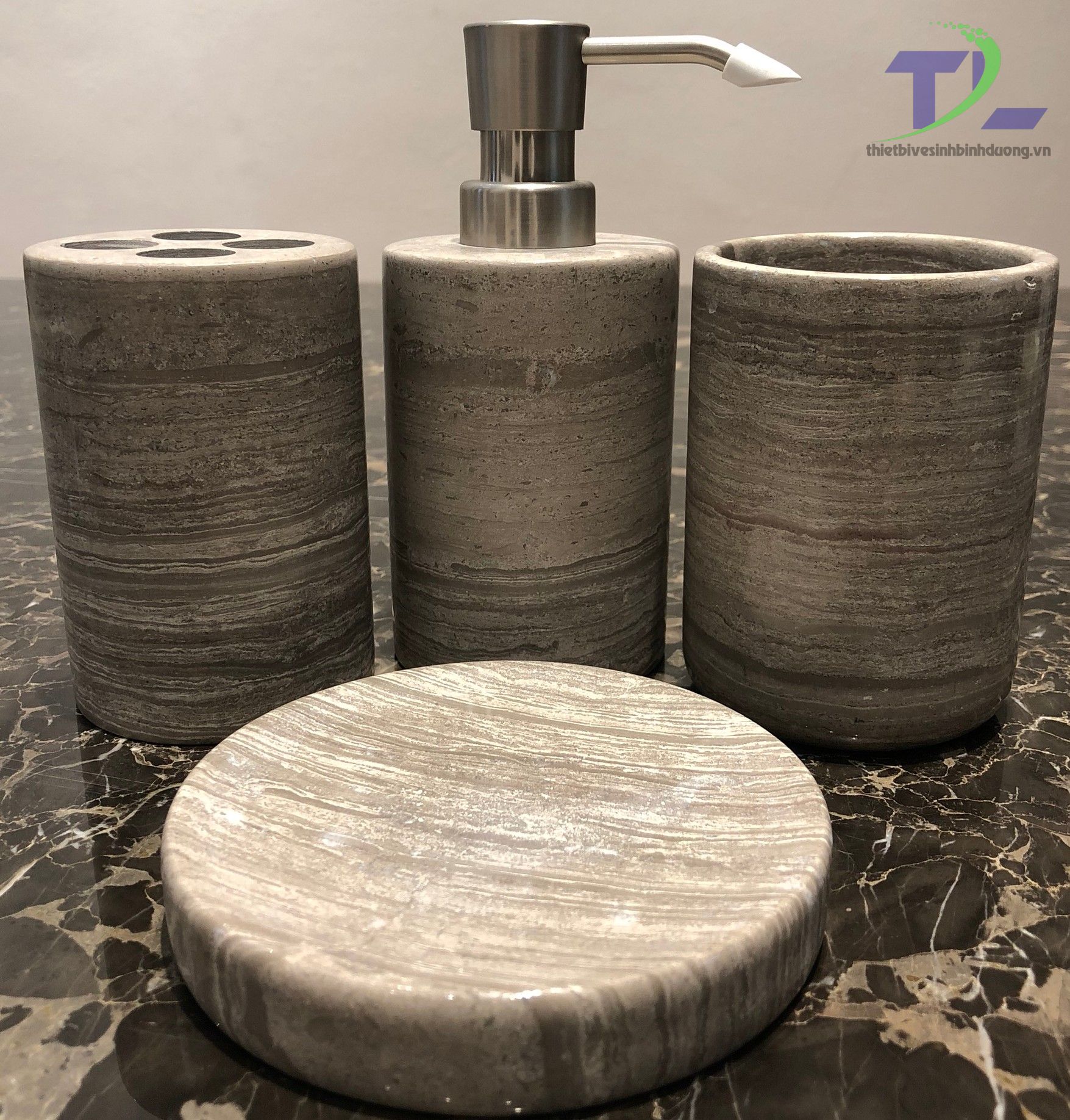 Bộ phụ kiện Đá tự nhiên Xám gỗ B7